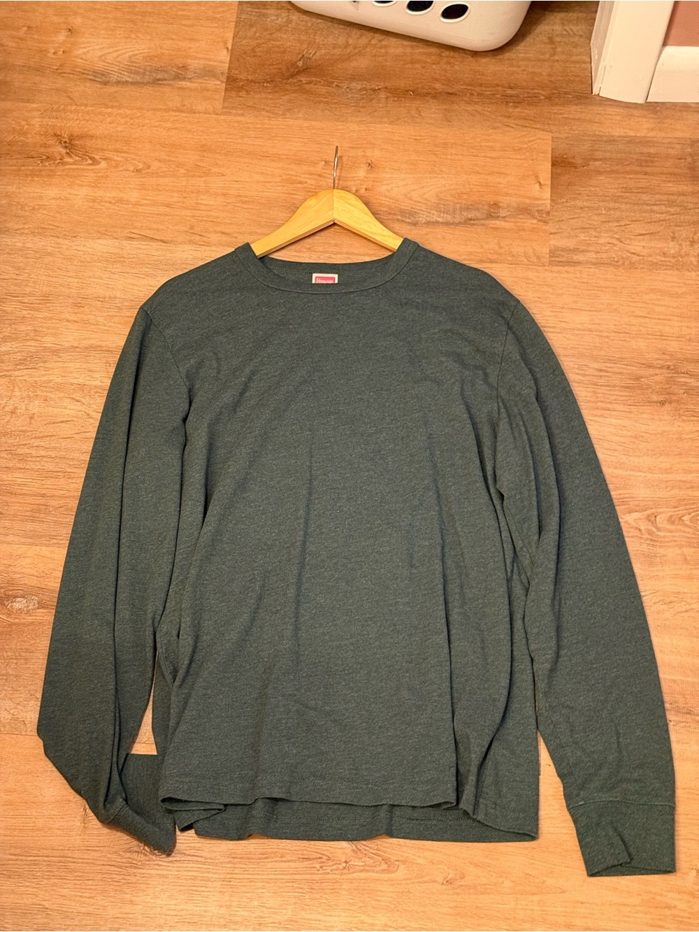 HOMAGE Green Heather Go-To Blank Essential Long Sleeve Crewneck Shirt